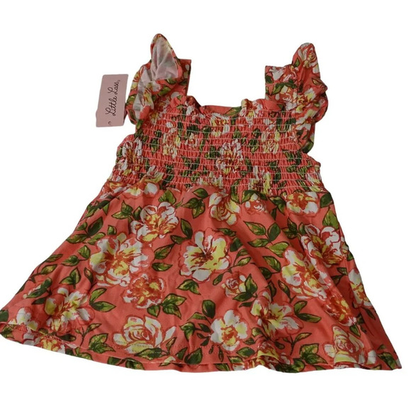 Little Lass 3 Piece Outfit Floral Top Green Shorts Headband Set Girls Size 4 - Picture 7 of 9